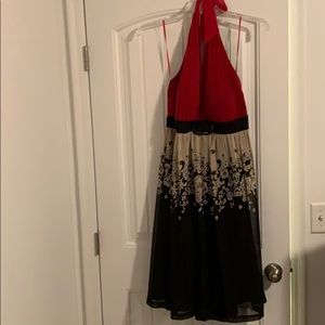 Black and Red Halter Cocktail dress